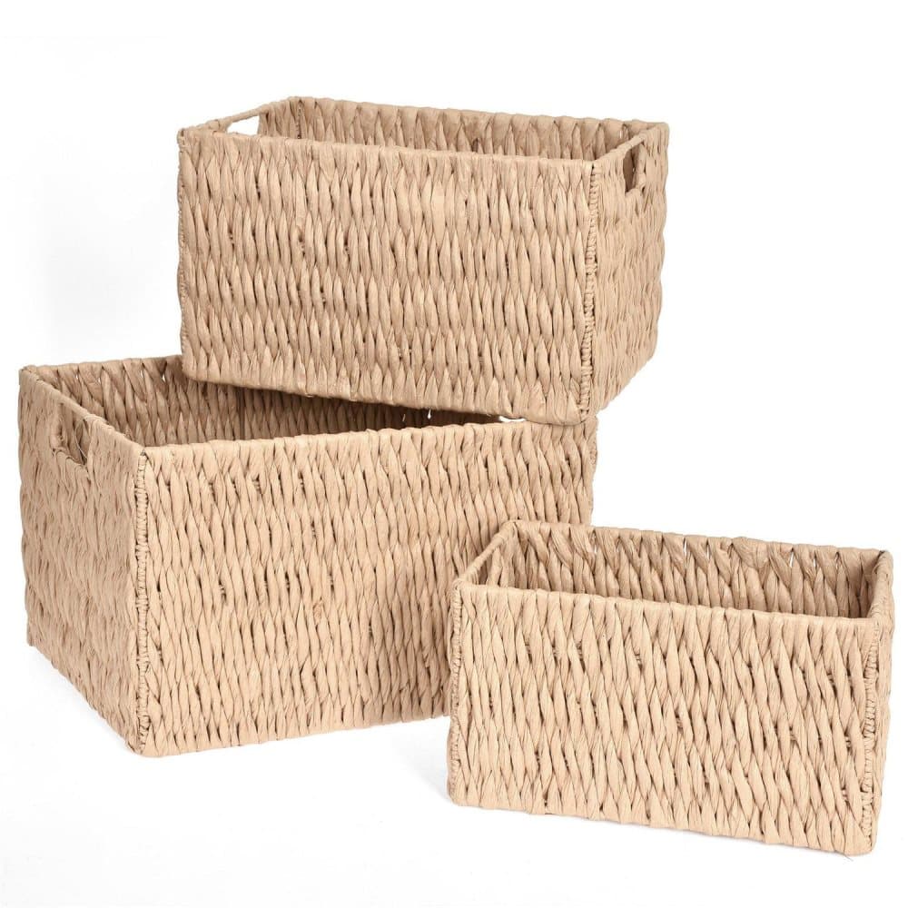 Korg Förvaringslåda 3-set Natur