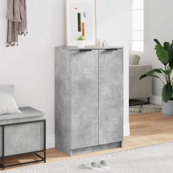 vidaXL Skoskap betonggrå 59x35x100 cm konstruert tre