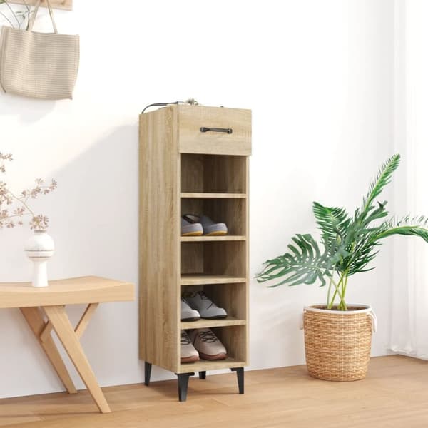 vidaXL Skoskap sonoma eik 30x35x105 cm konstruert tre