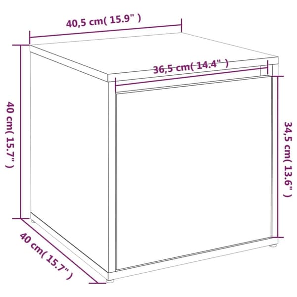 vidaXL Oppbevaringsskap grå sonoma 40,5x40x40 cm konstruert tre