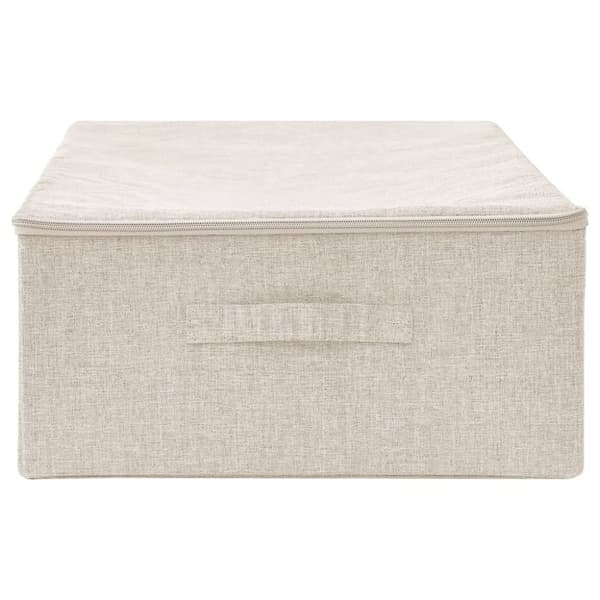 vidaXL opbevaringskasse 70x40x18 cm stof cremefarvet