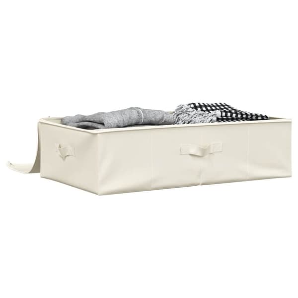 vidaXL opbevaringskasse 70x40x18 cm stof cremefarvet