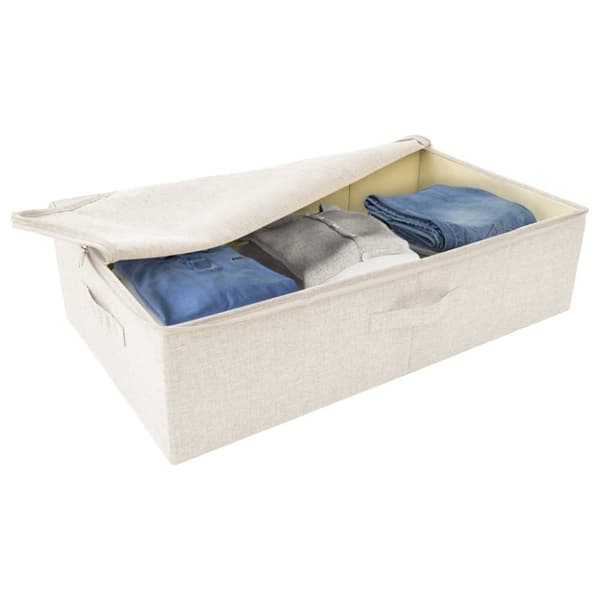 vidaXL opbevaringskasse 70x40x18 cm stof cremefarvet