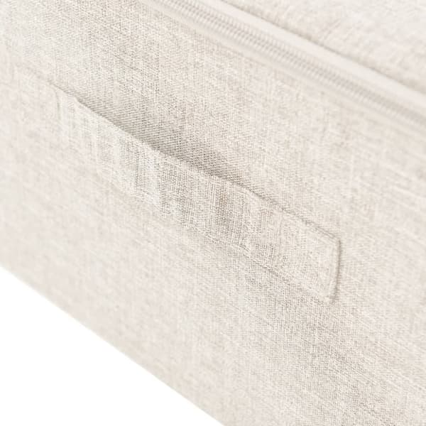 vidaXL opbevaringskasse 70x40x18 cm stof cremefarvet