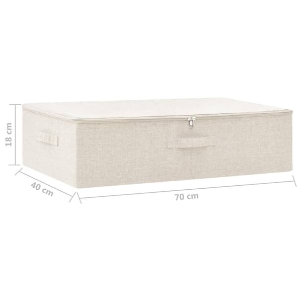 vidaXL opbevaringskasse 70x40x18 cm stof cremefarvet