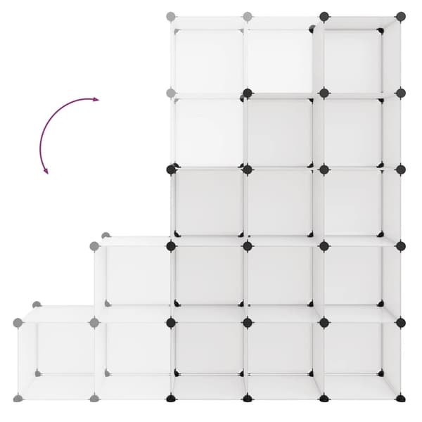 vidaXL kubeformede opbevaringskasser 15 stk. PP transparent