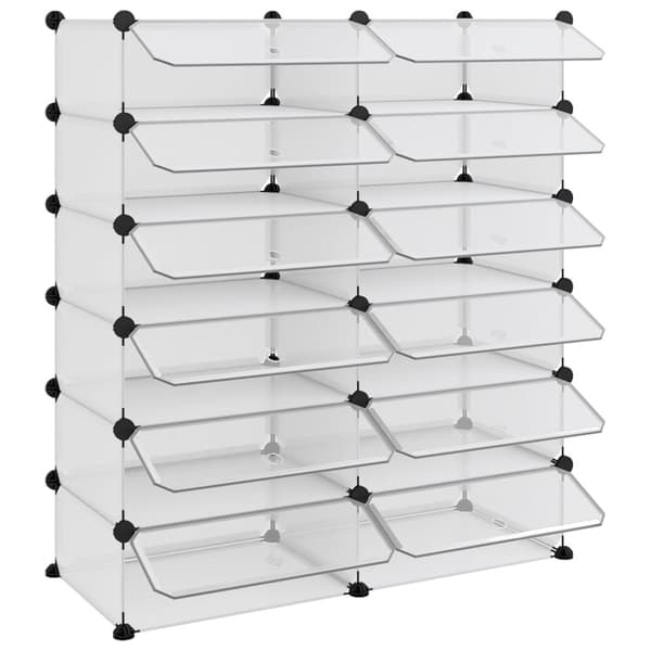 vidaXL skoreol 94,5x36,5x106 cm PP transparent