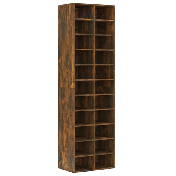 vidaXL skoreol 54x34x183 cm konstrueret træ røget egetræ