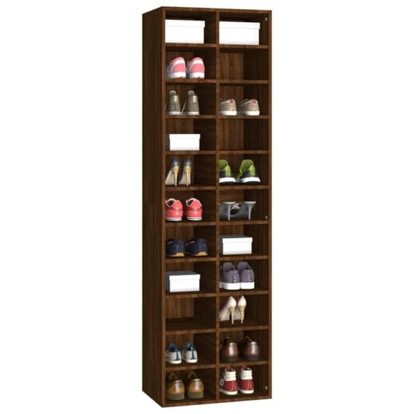 vidaXL Kenkäteline ruskea tammi 54x34x183 cm tekninen puu