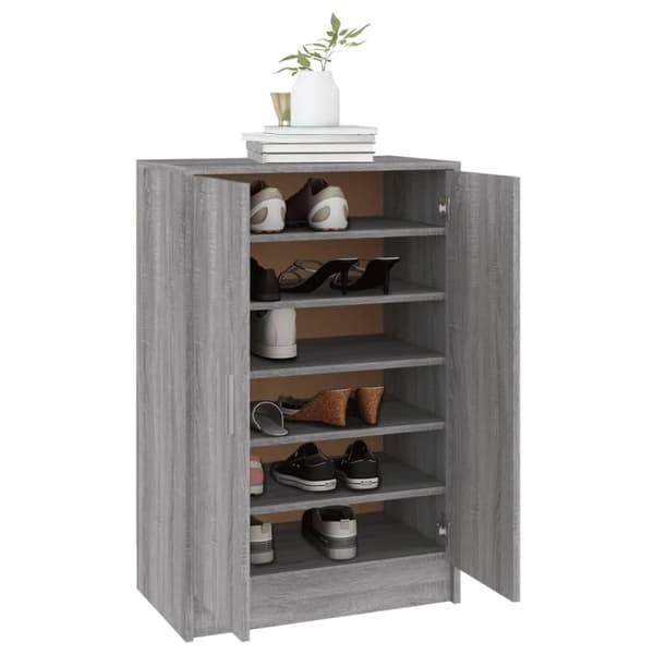 vidaXL skoskab 60x35x92 cm konstrueret træ grå sonoma-eg