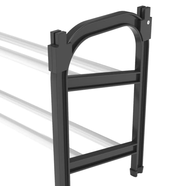 vidaXL Uttrekkbart skostativ med 2 hyller 119x24x37 cm