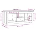 Miniatyrbilde 9 av 10: vidaXL Skoskap 110x38x45,5 cm heltre furu