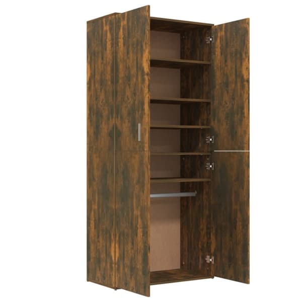 vidaXL Skoskap røkt eik 80x39x178 cm konstruert tre