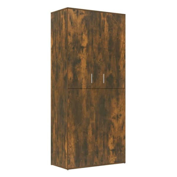 vidaXL Skoskap røkt eik 80x39x178 cm konstruert tre