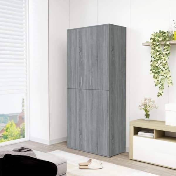 vidaXL Skoskap grå sonoma 80x39x178 cm konstruert tre