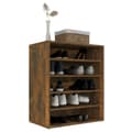 Miniatyrbilde 5 av 11: vidaXL Skohylle røkt eik 60x35x70 cm konstruert tre