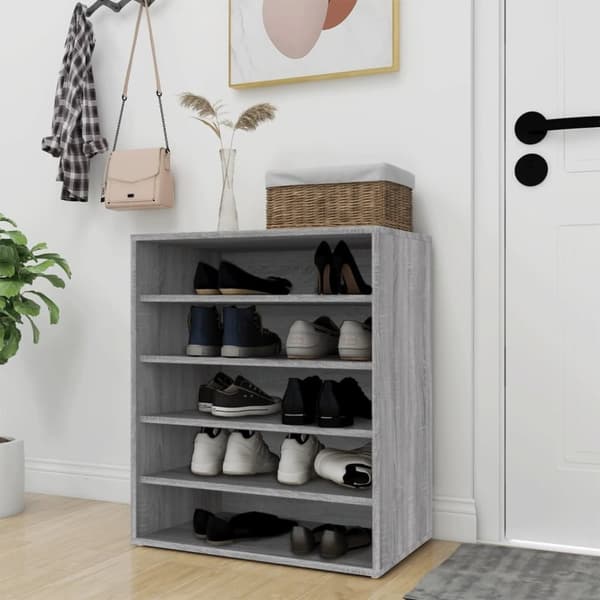 vidaXL Skohylle grå sonoma 60x35x70 cm konstruert tre