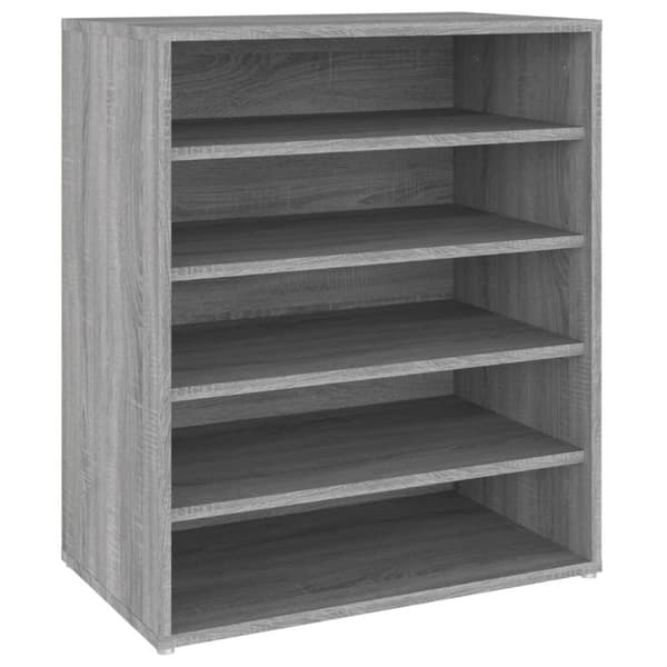 vidaXL Skohylle grå sonoma 60x35x70 cm konstruert tre