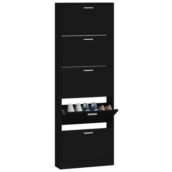 vidaXL skoskab 59x17x169 cm konstrueret træ sort