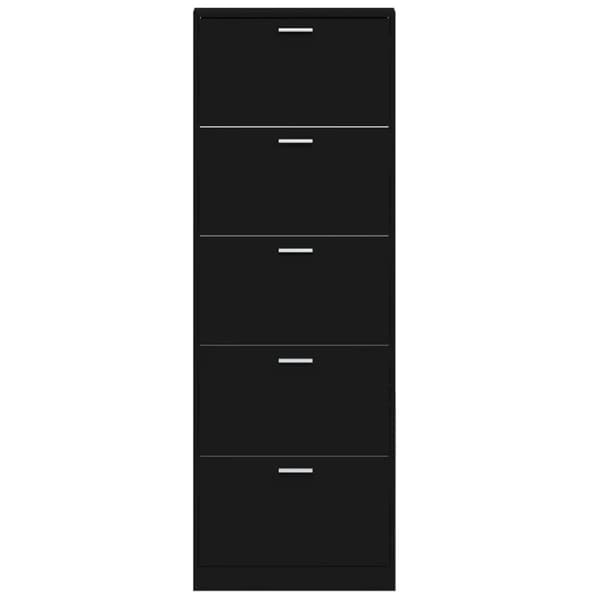 vidaXL skoskab 59x17x169 cm konstrueret træ sort