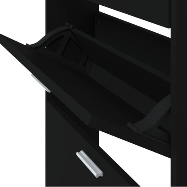 vidaXL skoskab 59x17x169 cm konstrueret træ sort