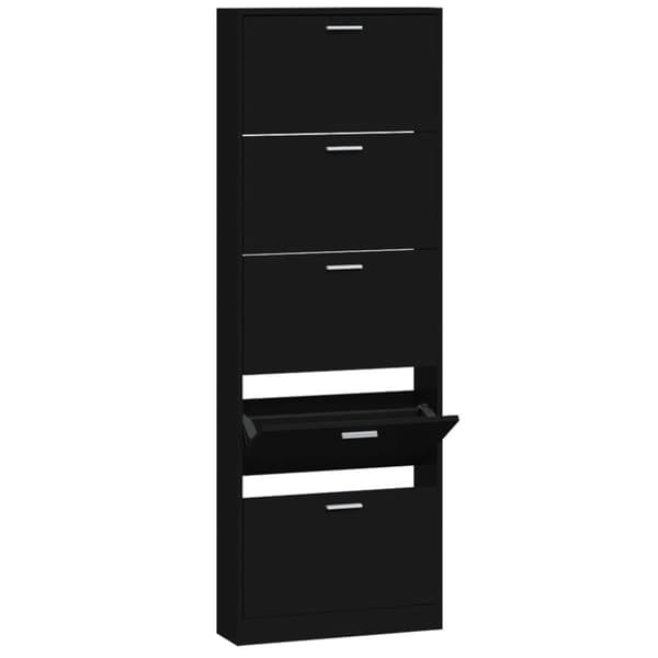 vidaXL skoskab 59x17x169 cm konstrueret træ sort