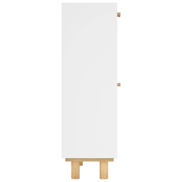 vidaXL Skoskap hvit 52x25x80 cm konstruert tre og naturlig rotting