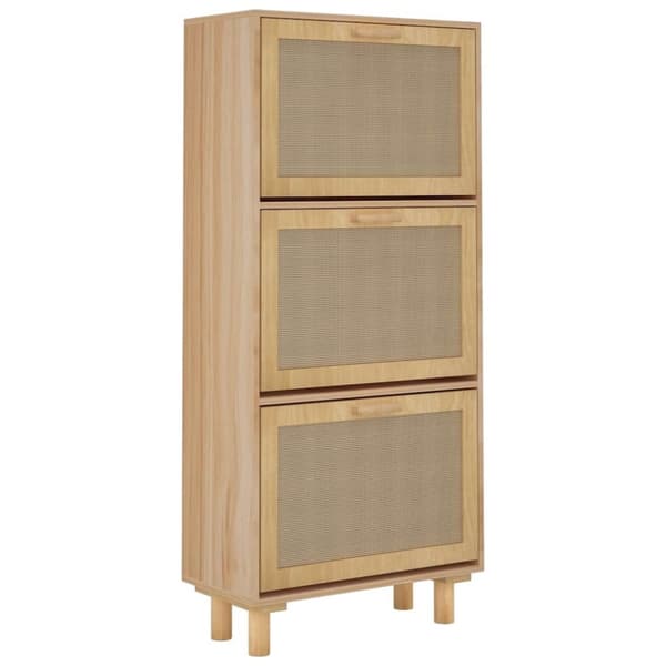 vidaXL Skoskap brun 52x25x115 cm konstruert tre og naturlig rotting