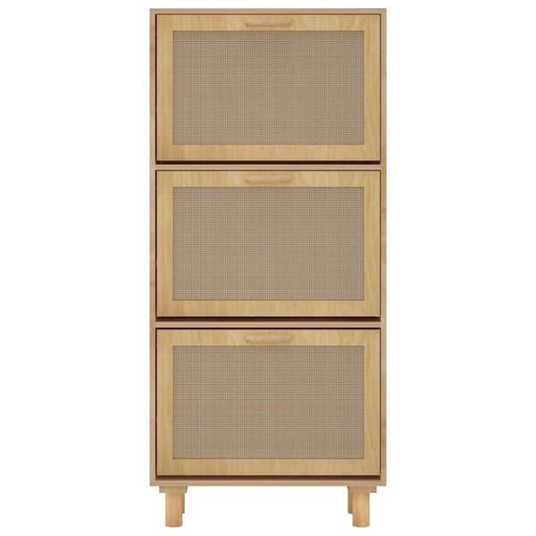 vidaXL Skoskap brun 52x25x115 cm konstruert tre og naturlig rotting
