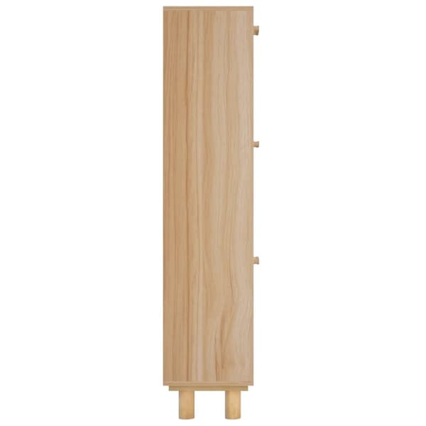 vidaXL Skoskap brun 52x25x115 cm konstruert tre og naturlig rotting