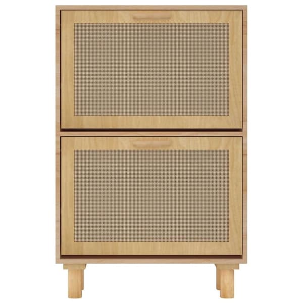 vidaXL Skoskap brun 52x25x80 cm konstruert tre og naturlig rotting