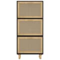 Miniatyrbilde 6 av 9: vidaXL Skoskap svart 52x25x115 cm konstruert tre og naturlig rotting