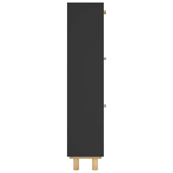 vidaXL Skoskap svart 52x25x115 cm konstruert tre og naturlig rotting