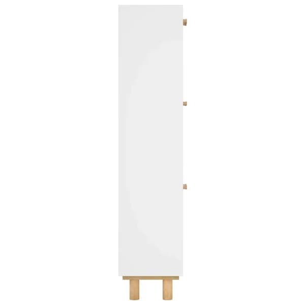 vidaXL skoskab 52x25x115 cm konstrueret træ og naturlig rattan hvid