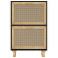Pikkukuva 6 / 9: vidaXL Kenkäkaappi musta 52x25x80 cm tekninen puu/luonnonrottinki