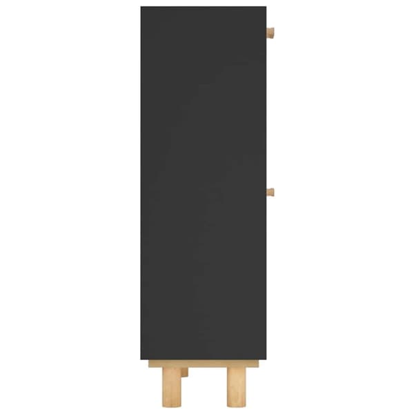 vidaXL Kenkäkaappi musta 52x25x80 cm tekninen puu/luonnonrottinki