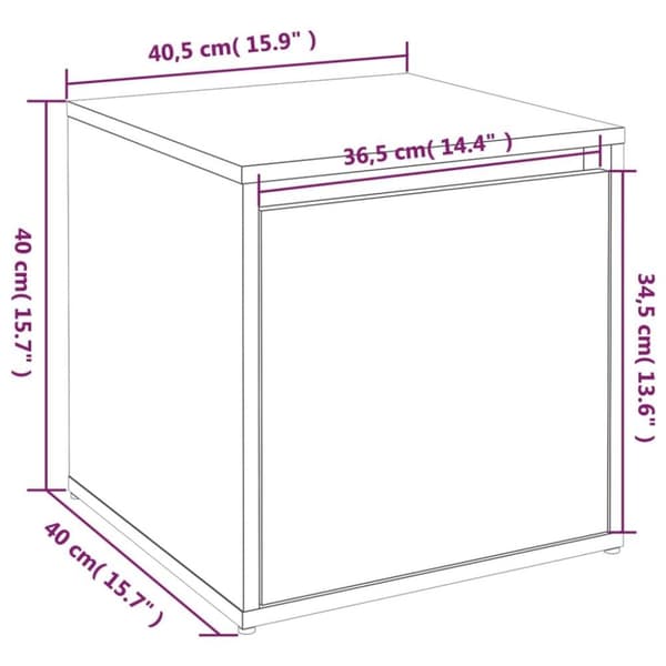 vidaXL opbevaringsskab 40,5x40x40 cm konstrueret træ sonoma-eg