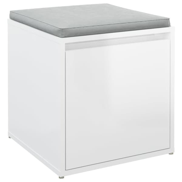 vidaXL opbevaringsskab 40,5x40x40 cm konstrueret træ hvid højglans