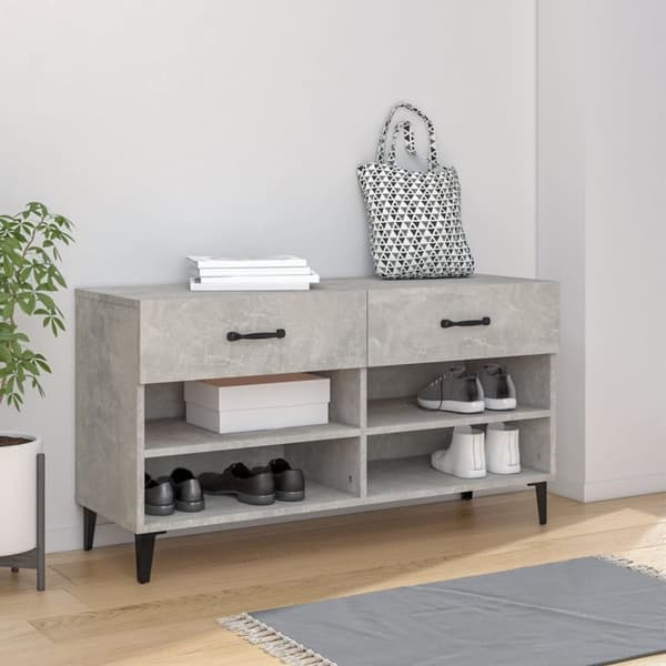 vidaXL skoreol 102x35x55 cm konstrueret træ betongrå