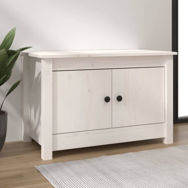 vidaXL Kenkäkaappi valkoinen 70x38x45,5 cm täysi mänty
