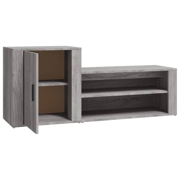 vidaXL Skoskap grå sonoma 130x35x54 cm konstruert tre