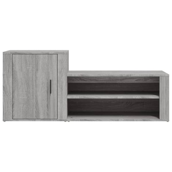 vidaXL Skoskap grå sonoma 130x35x54 cm konstruert tre