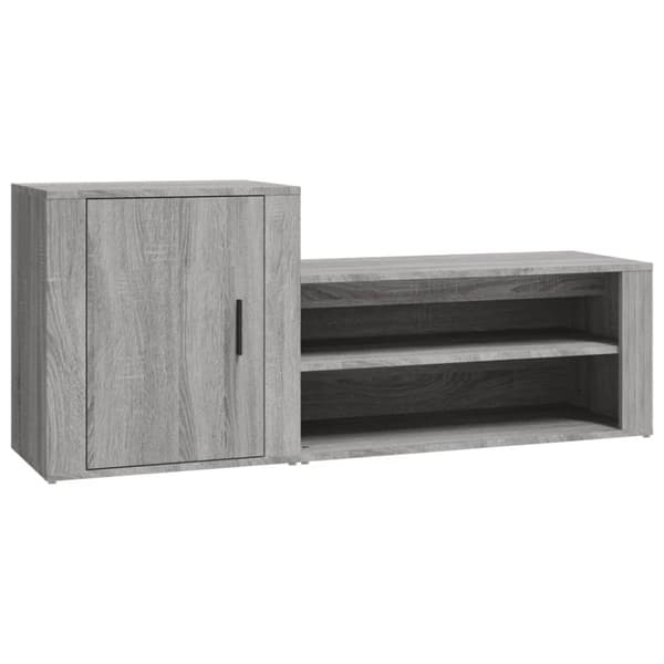 vidaXL Skoskap grå sonoma 130x35x54 cm konstruert tre