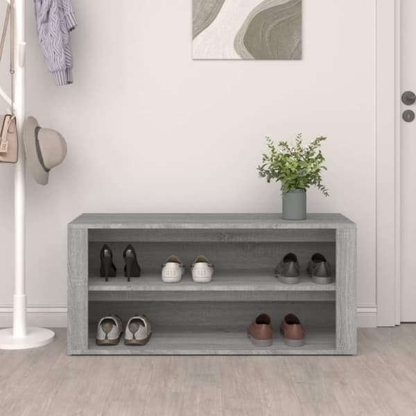 vidaXL Skohylla grå Sonoma 100x35x45 cm konstruerat trä