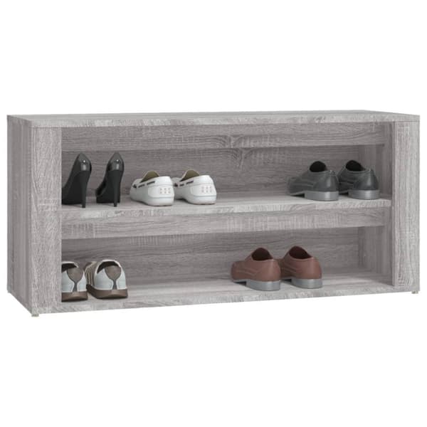 vidaXL Skohylla grå Sonoma 100x35x45 cm konstruerat trä
