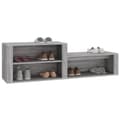 Miniatyrbilde 4 av 9: vidaXL Skoskap grå sonoma 150x35x45 cm konstruert tre