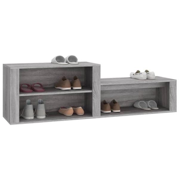 vidaXL Skoskap grå sonoma 150x35x45 cm konstruert tre