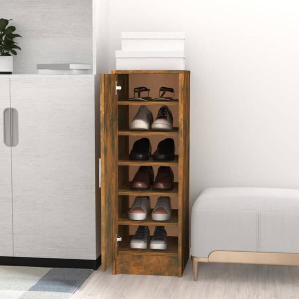 vidaXL skoskab 32x35x92 cm konstrueret træ røget egetræ