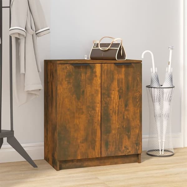vidaXL skoskab 59x35x70 cm konstrueret træ røget egetræsfarve
