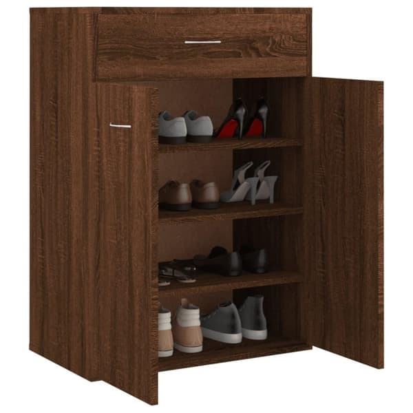 vidaXL skoskab 60x35x84 cm konstrueret træ brun egetræ